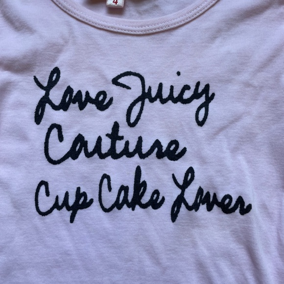 JUICY COUTURE BABY Y2K 90s True Vintage Cupcake Lover Pink Sporty Tee 4 4T Cute! - Picture 3 of 11